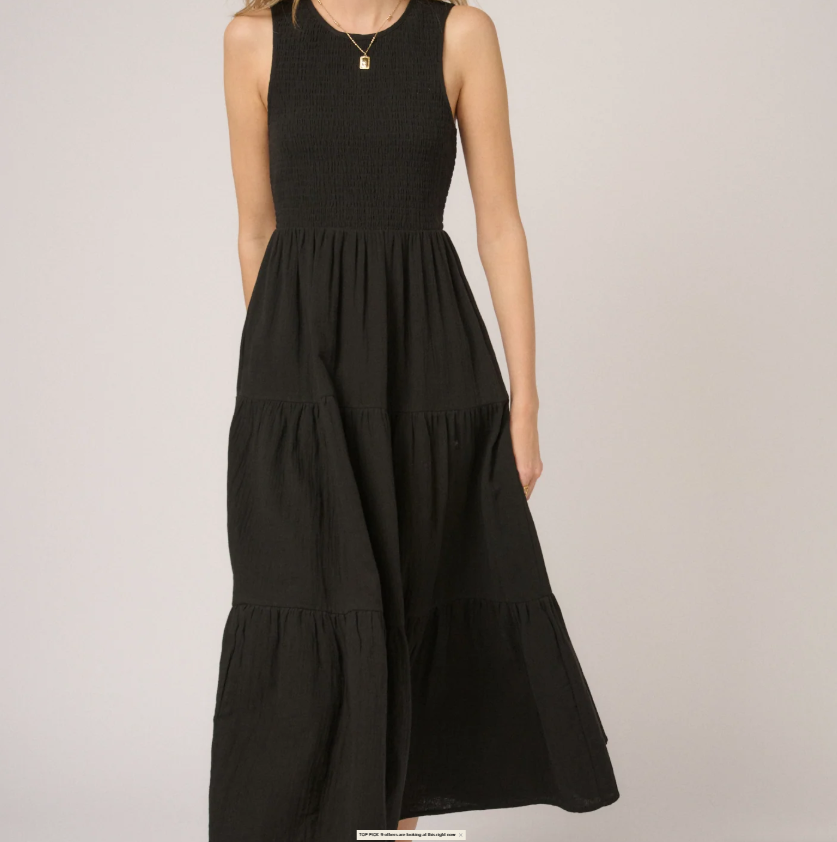 Vestido Lisan sin mangas escalonado