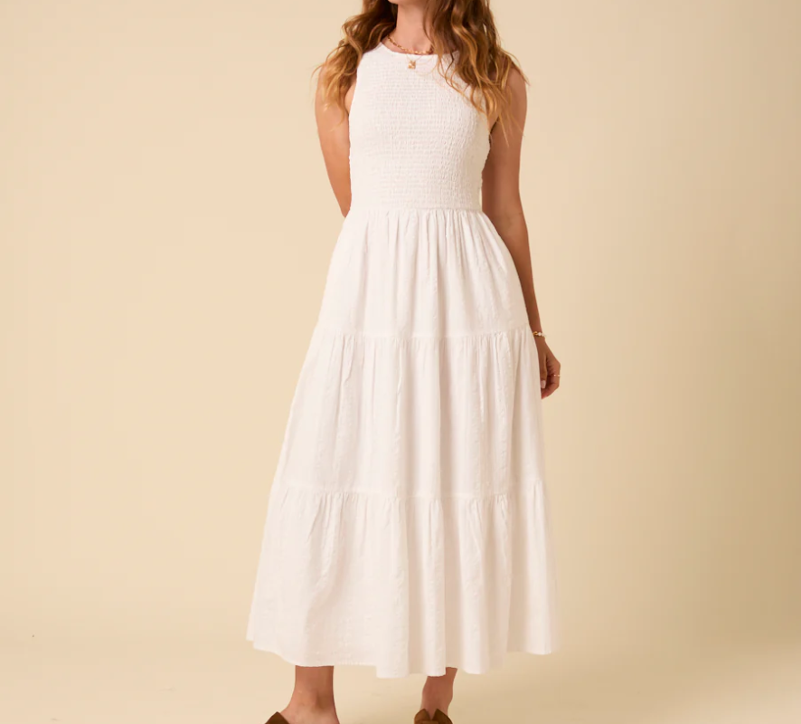 Vestido Lisan sin mangas escalonado