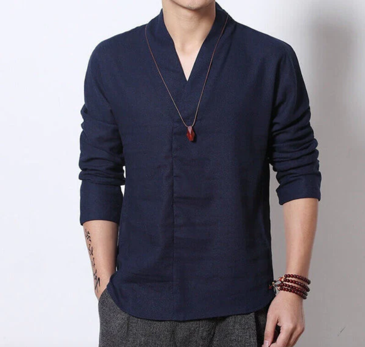 Camisa  manga larga Azul casual